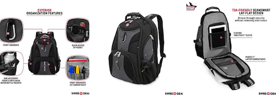 Swiss Travel Gear TSA friendly laptop backpack personal item