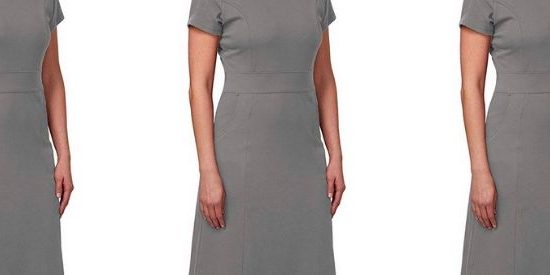 Flattering Gray Cotton Dress with Lots of Pockets for Travel