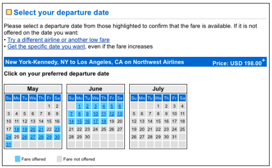 flexible travel dates flights