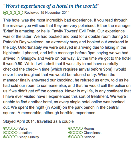 funny travel reviews