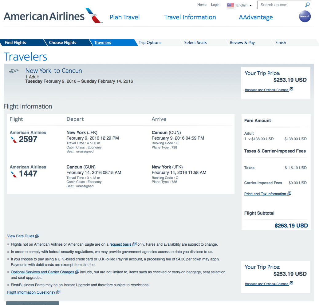 New York to Cancun $254 Round-Trip, Nonstop, on American Airlines