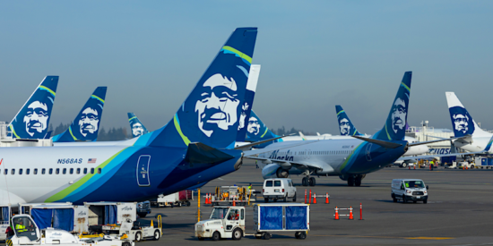 alaska airlines tails at SEATAC