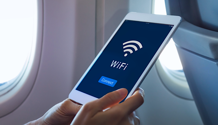 inflight wi-fi, wifi internet on an airplane