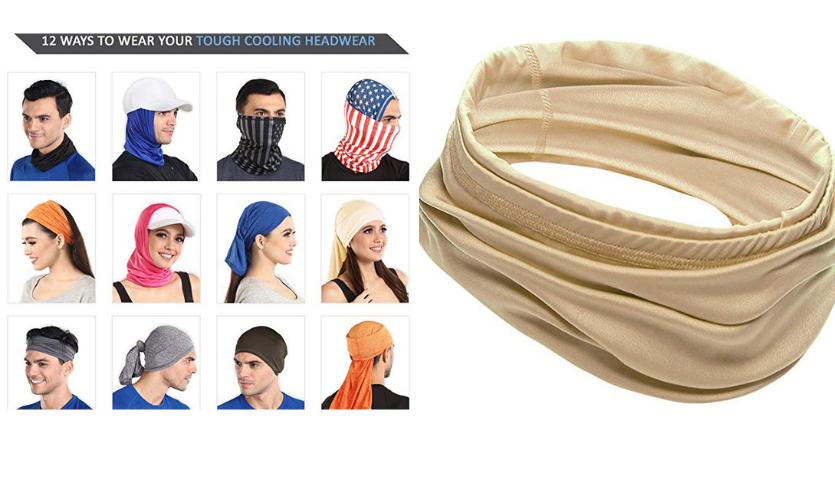 Cooling head wrap turban neck scarf