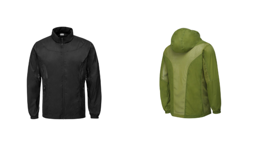 black and green hitvlis lightweight breathable jacket with hood