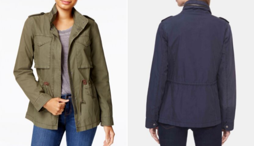Levis lightweight women's jacket in olive and blue