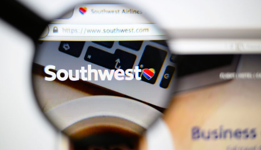 southwest website with magnifying glass
