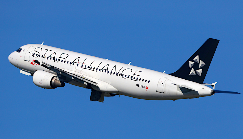StarAlliance airplane in flight with logo