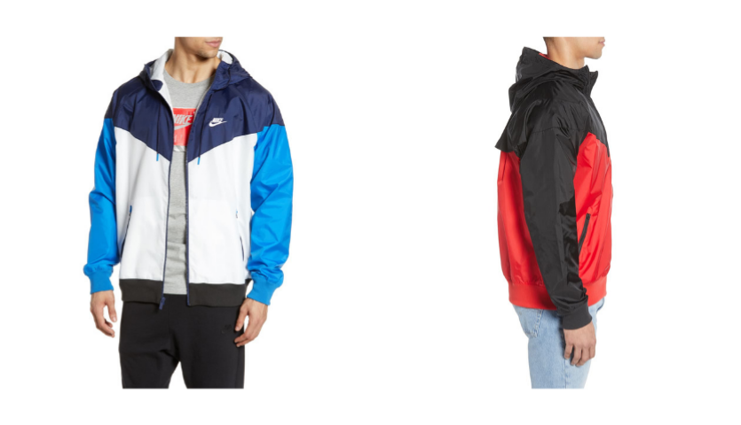 nike winderunner jackets, blue, red and black