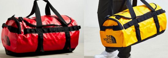 The North Face Medium Base Camp Duffle Bag in red and yellow