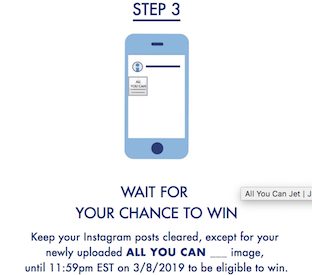 Step 3: Wait for your chance to win. Keep your instagram posts cleared, except for your newly uploaded ALL YOU CAN Image. 