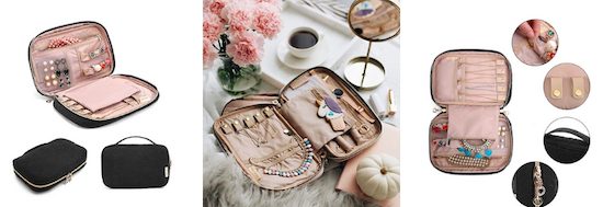 BAGSMART Travel Jewelry Storage Cases Jewelry Organizer Bag for Necklace, Earrings, Rings, Bracelet 