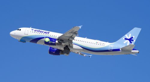 Interjet airplane flying