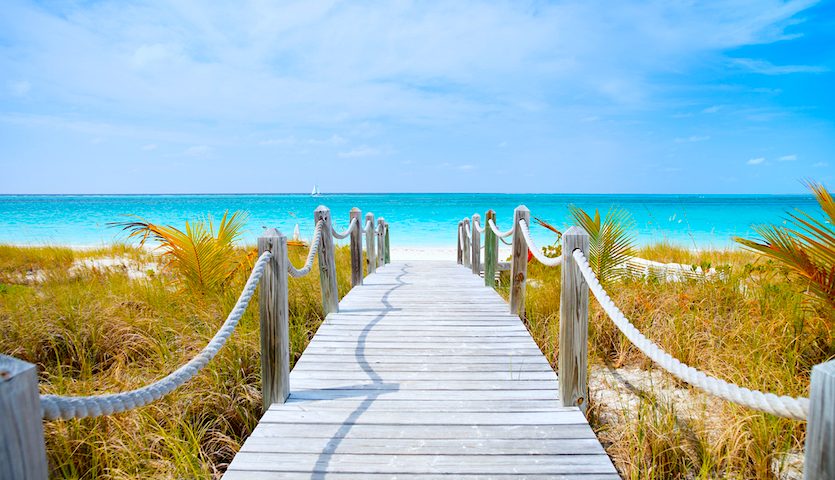 Turks Caicos Providenciales Beach Caribbean Walkway