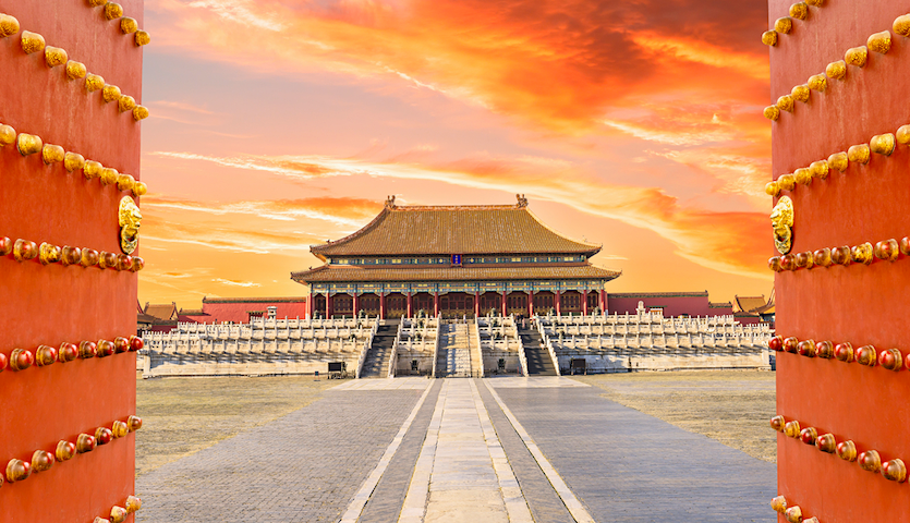 Forbidden City in Beijing China at Sunset