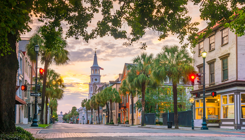 Street in old town Charleston South Carolina