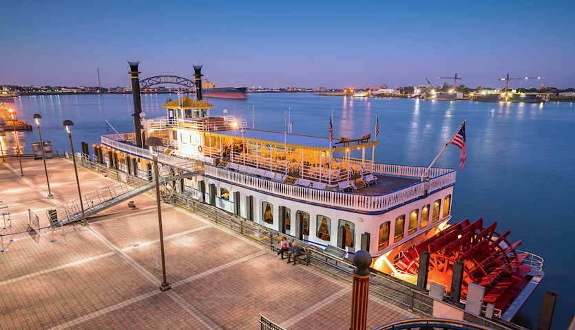 Riverboat in New Orleans Louisiana at night