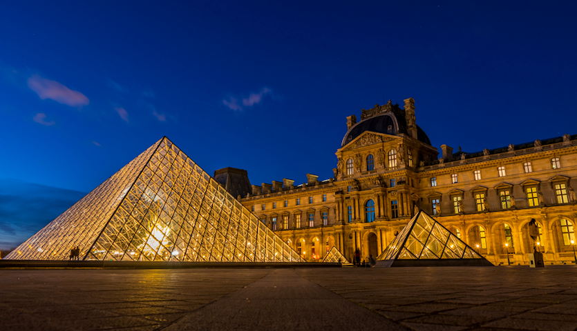 Louvre Museum Pyramid in Paris France