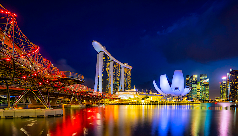Singapore Marina Bay with bright colors