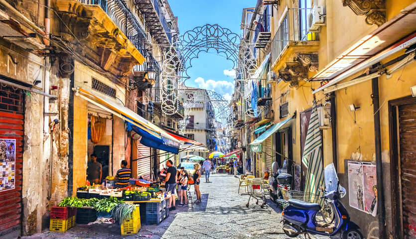 street market in palermo sicily Italy