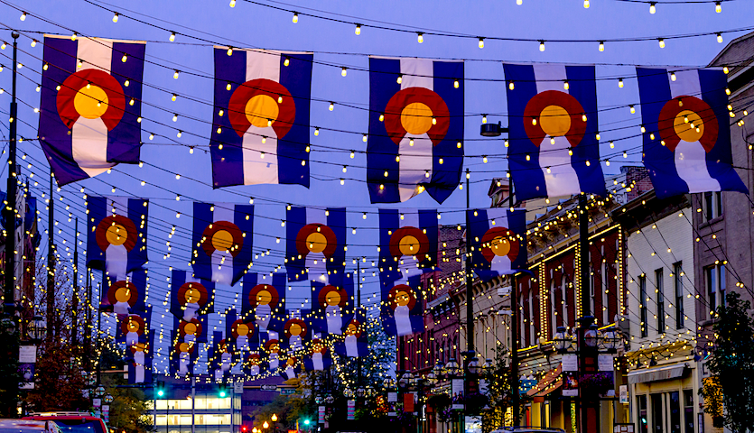 Larimer Square Colorado Flags in Denver