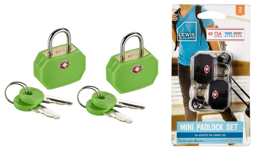 Lewis N. Clark Key TSA approved mini padlock set