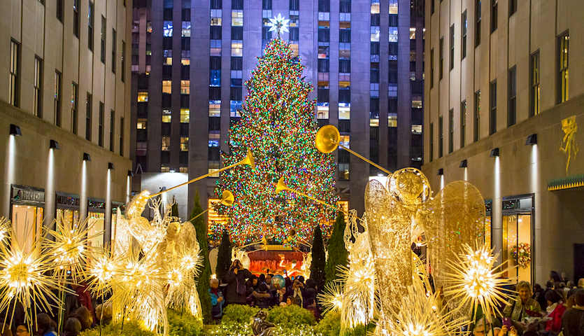 Christmas tree in Rockefeller Center New York City