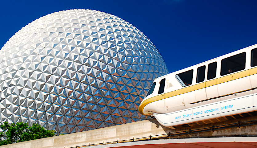 Monorail at Epcot Center at Disney in Orlando Florida