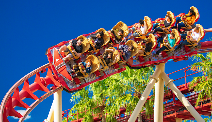 Rollercoaster at Universal Studios in Orlando Florida