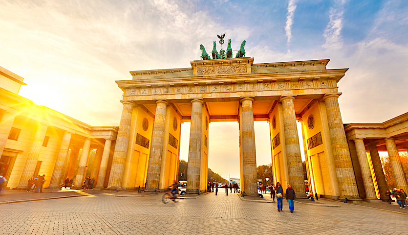 Brandenburg Gate in Berlin Germany at Sunset