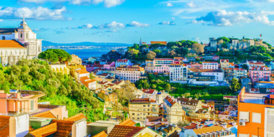 Alfama district in Lisbon, Portugal
