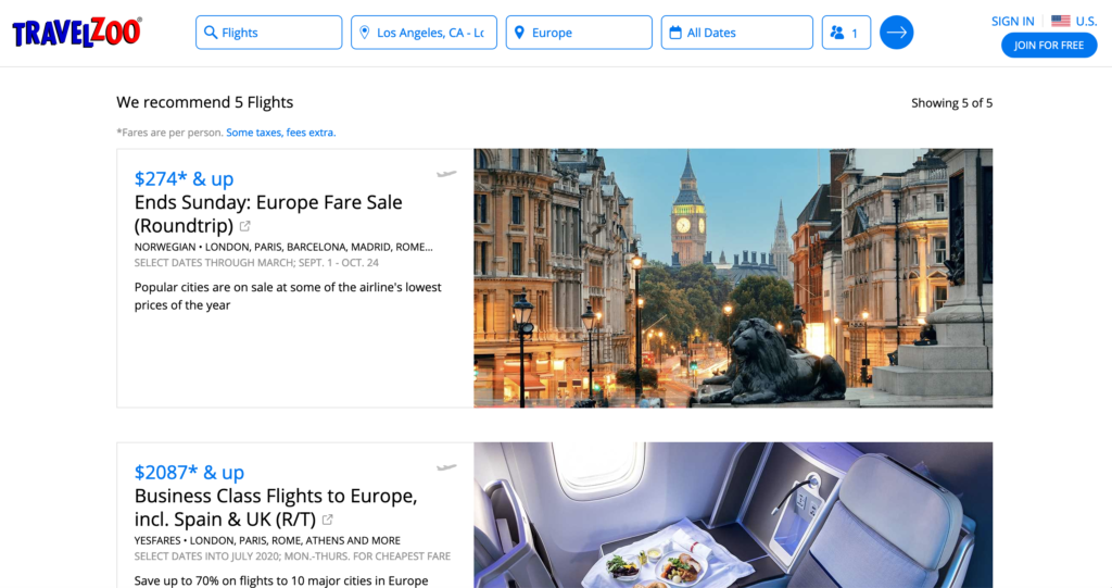 Výsledky vyhledávání Travelzoo