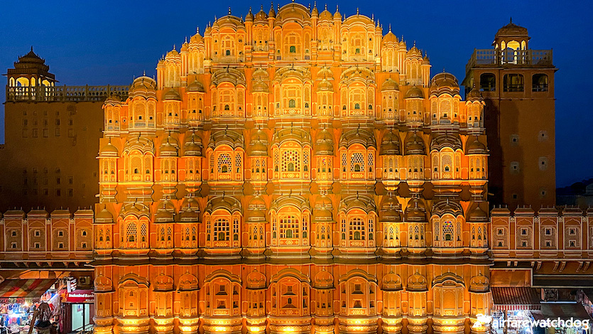 Hawa Mahal in Jaipur India at night